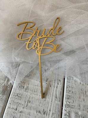 Topper na tort Bride to Be HDF złoty
