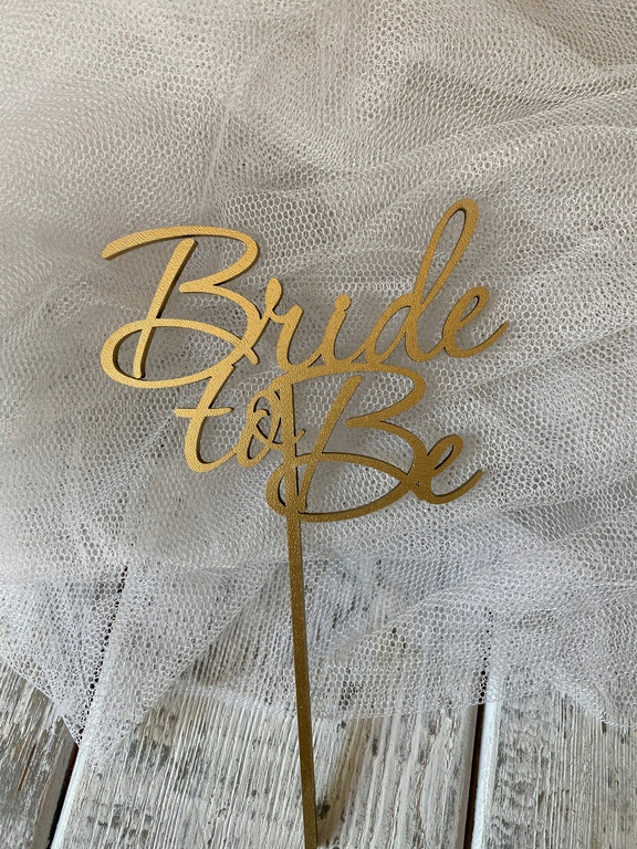 Topper na tort Bride to Be HDF złoty (3)