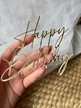 Topper Happy Birthday 11*9,5 cm Plexi złote (3)