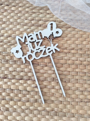 Topper na tort na roczek biały HDF Mam już Roczek