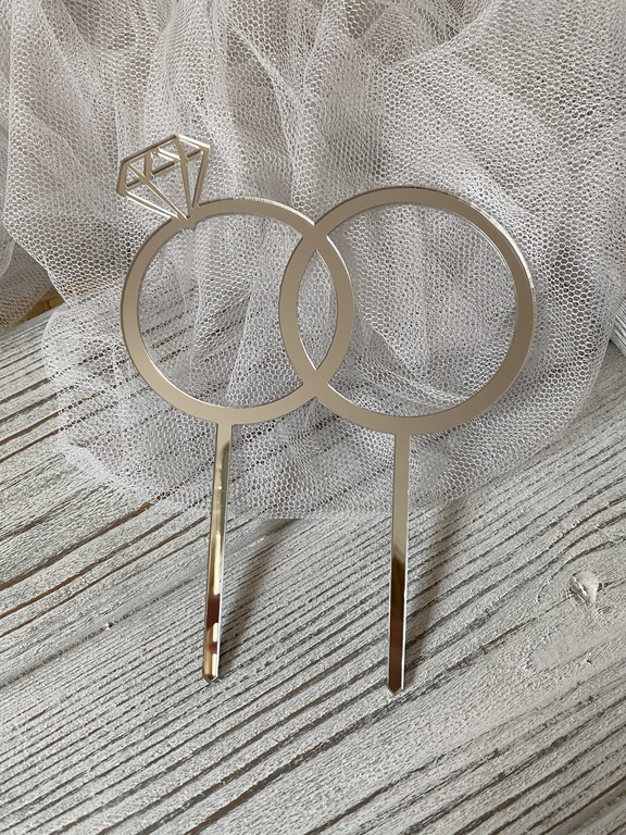 Topper Obrączki Srebne Plexi 12 cm