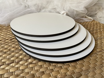 Podkłady pod tort wzmocnione średnica 22 cm biała HDF 6 mm 5 szt