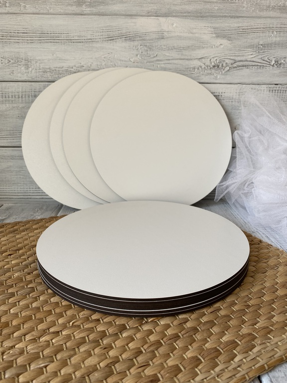Podkłady pod tort okrągłe 28 cm biała HDF 10 szt. (3)