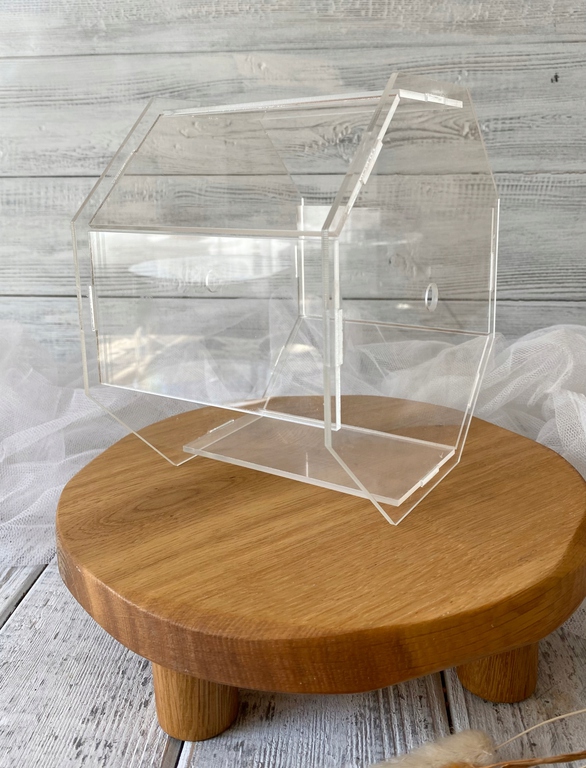 Pudełko na kwiaty.Separator Plexi bezbarwne 25 cm, h-12 cm. Box na kwiaty (3)