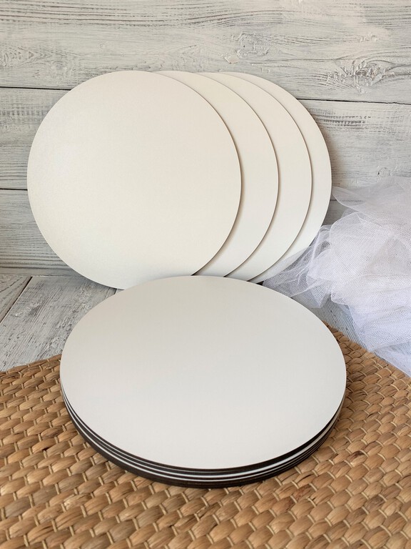 Podkłady pod tort okrągłe 26 cm biała HDF 10 szt (2)