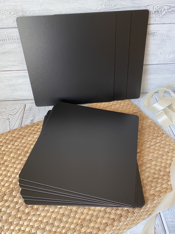 Podkład pod tort kwadrat 25x25 cm czarne HDF 5 szt (4)