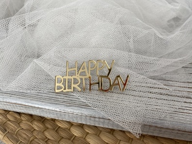 Topper mini Happy Birthday 7*3 cm  plexi 