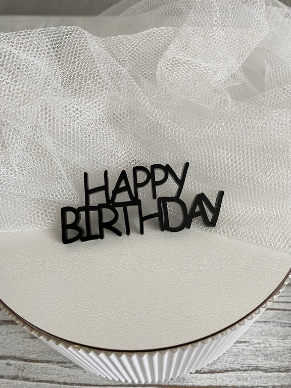 Topper mini Happy Birthday 7*3 cm  plexi  (3)