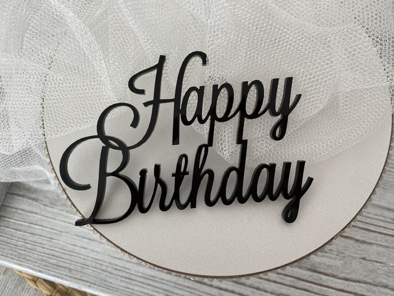 Topper Happy Birthday 10*7 cm  plexi  (4)