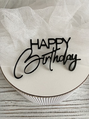Topper Happy Birthday 10*6 cm plexi 