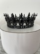 Korona na tort czarna z  czarnym kamieniem 12 cm  (2)