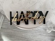  Topper Happy birthday podwójny czarna plexi z złotym  (2)