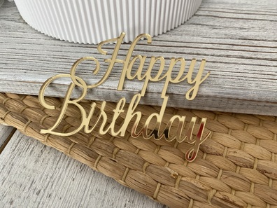 Topper Happy Birthday 10*7 cm  plexi  10 szt 