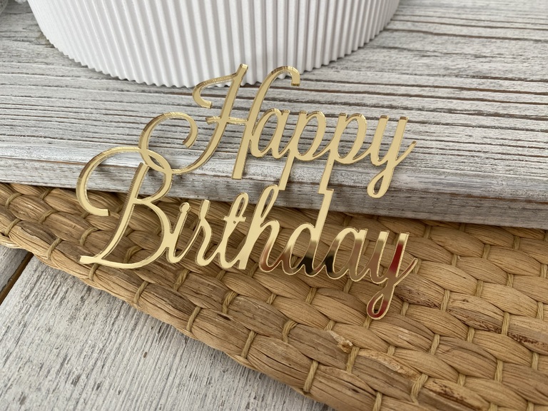 Topper Happy Birthday 10*7 cm  plexi  10 szt 