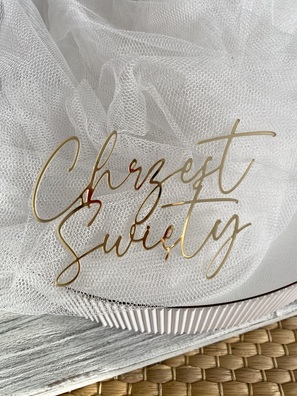 Topper Chrzest Święty 11*7 plexi złote 