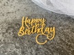 Topper boczny na tort plexi lustro zlote Happy Birthday 002 (1)