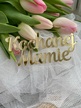 Topper Kochanej Mamie 10*4,5 cm plexi złote  (1)