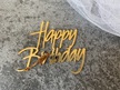 Topper Happy Birthday plexi złote boczny 10x7,5 cm (3)