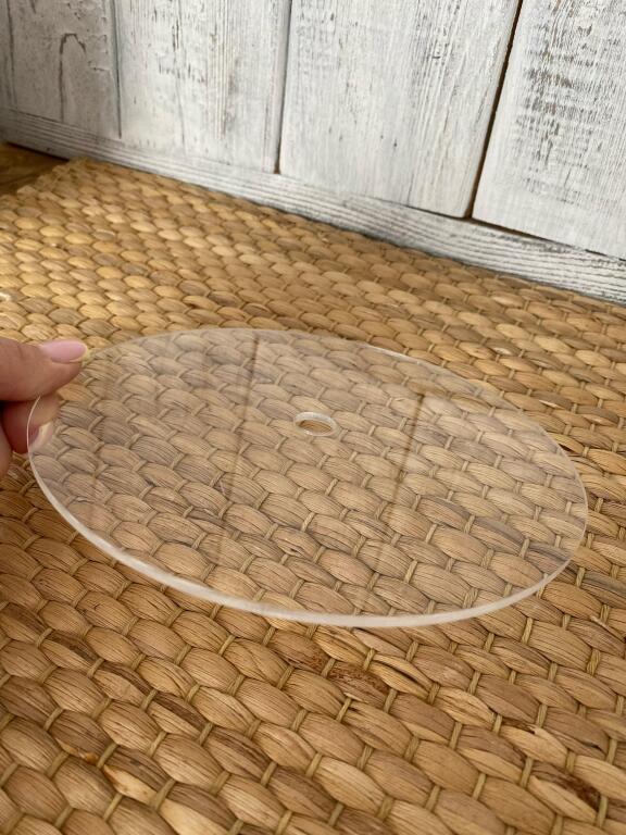 Podkład z otworem do tortu piętrowego 24 cm PLEXI przezroczyste  (2)