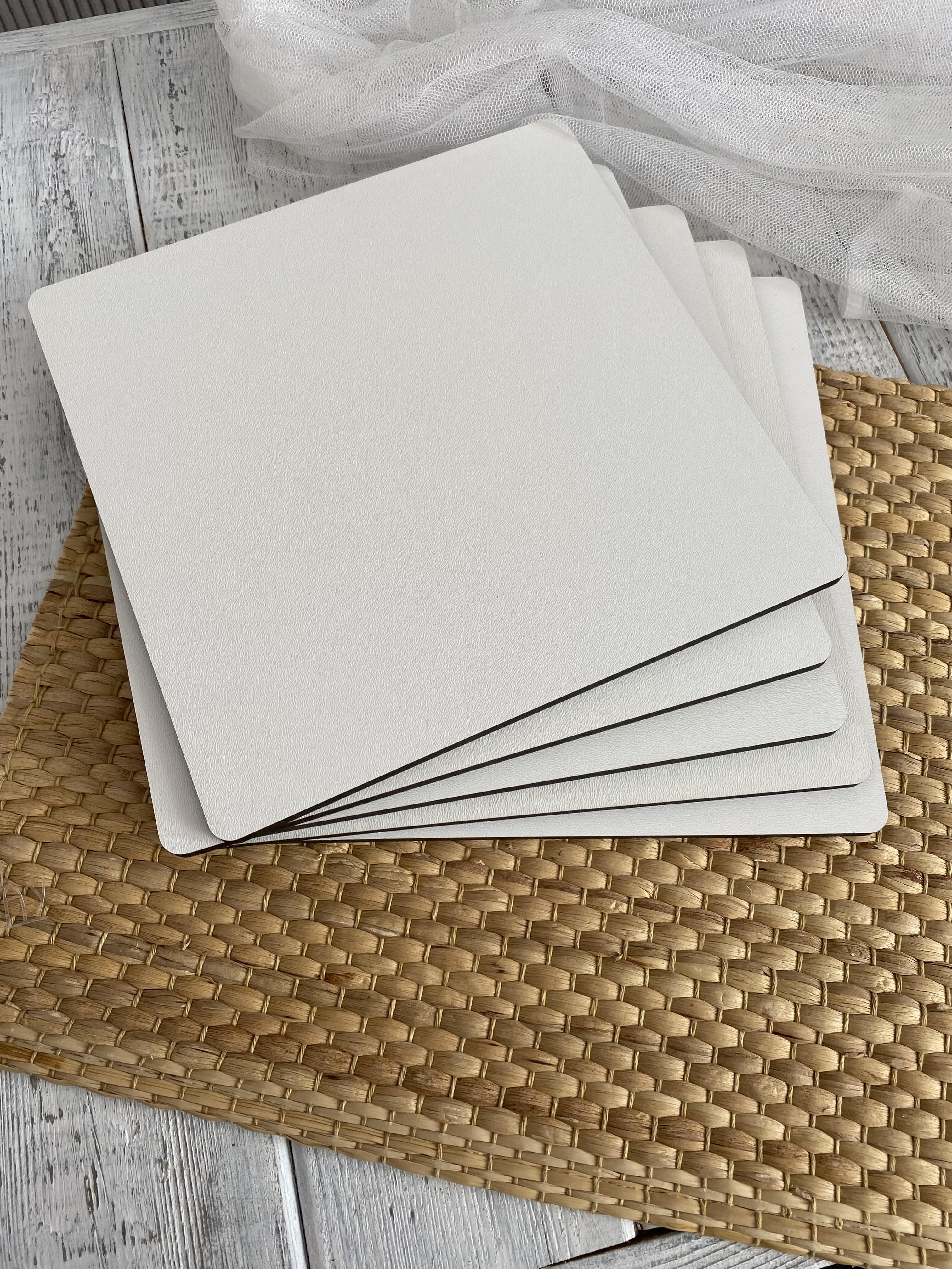 Podkład pod tort 25x25 cm 6 mm kwadrat białe HDF 5 szt (1)