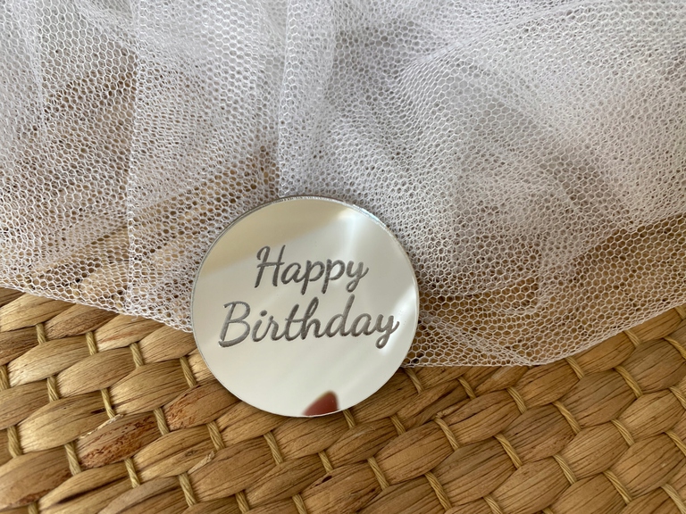 Kółko z grawierówaniem Happy Birthday srebne (2)