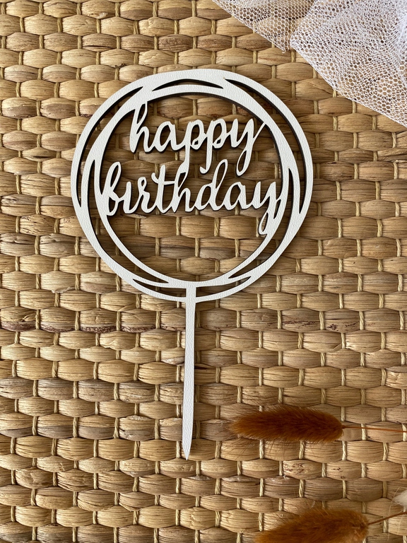 Topper Happy Birthday biały HDF (3)