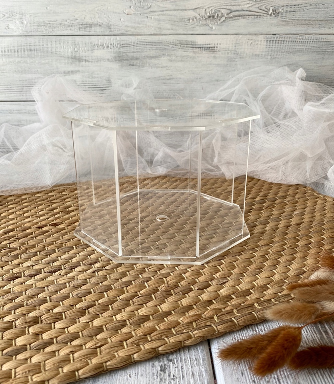 Pudełko na kwiaty.Separator  na tort Plexi bezbarwne 20 cm. Box na kwiaty (4)