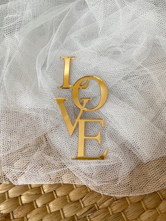 Topper LOVE Plexi złote lustro 10*5 cm (2)